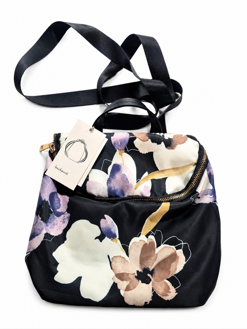 A NEW DAY floral print mini backpack/crossbody. NWT.